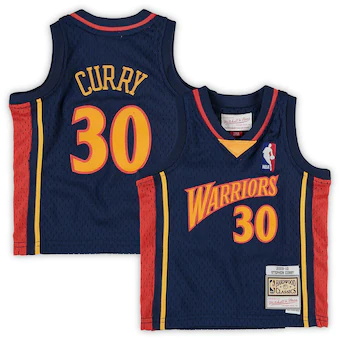 infant mitchell and ness stephen curry navy golden state wa-322
